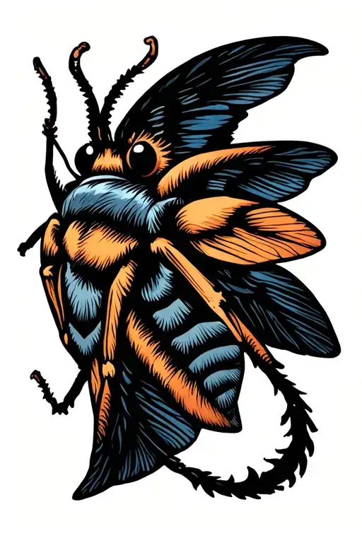 Moth With Wings Spread Wide Open