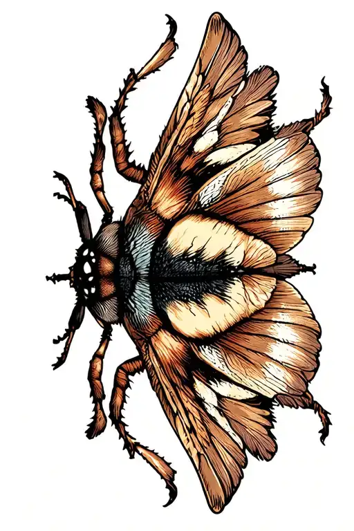 Moth With Wings Spread Wide Open