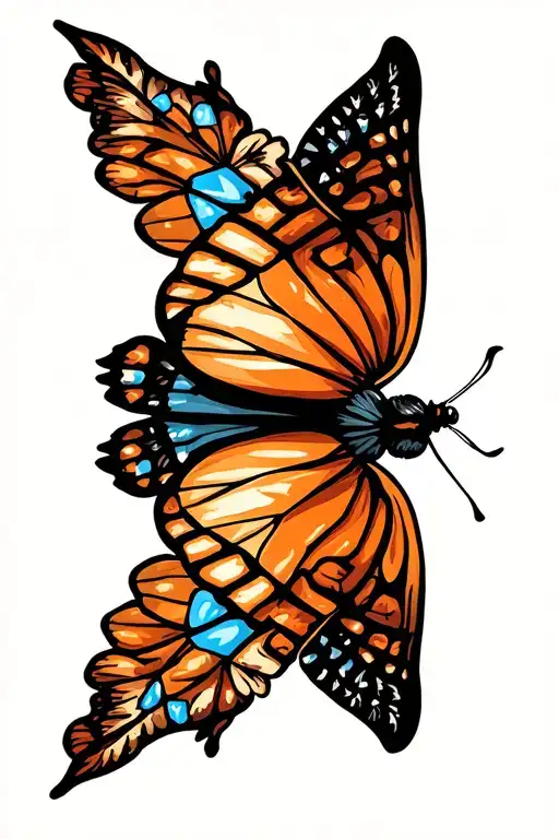 Butterfly With Wings Spread Wide Open