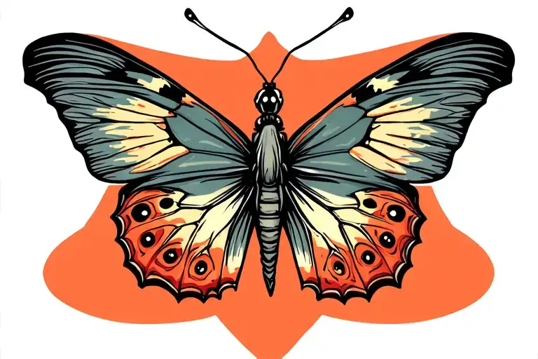 Butterfly With Wings Spread Wide Open