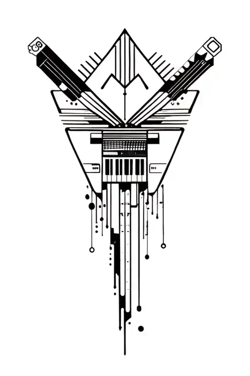 Synthesizer Cirquit Geometric Design Under Knee Color