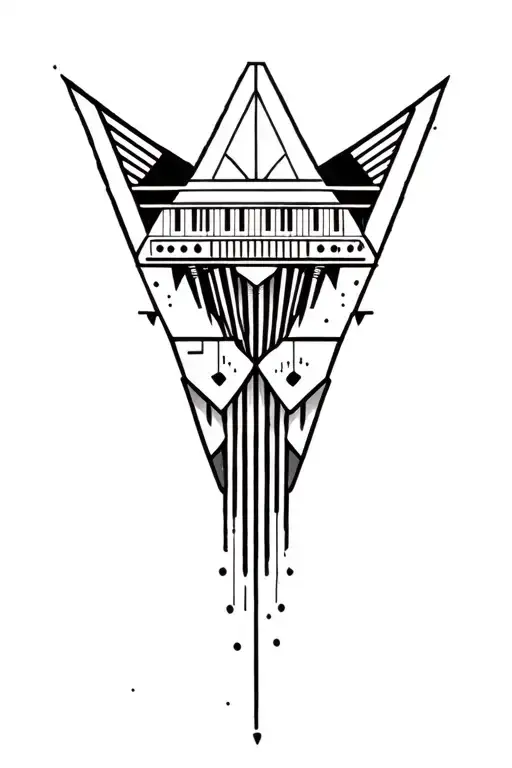 Synthesizer Cirquit Geometric Design Under Knee Color