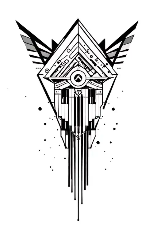 Synthesizer Cirquit Geometric Design Under Knee Color