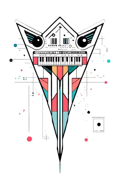 Synthesizer Cirquit Geometric Design Under Knee Color