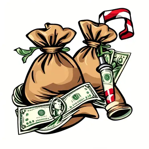 Money Bags And Barber Pole Inspired Design