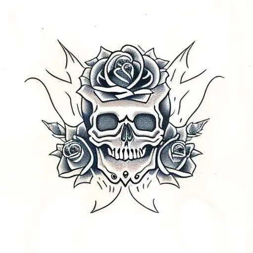 Skull With Roses