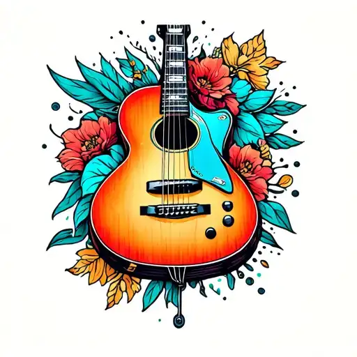 Guitar Merging Together To Form