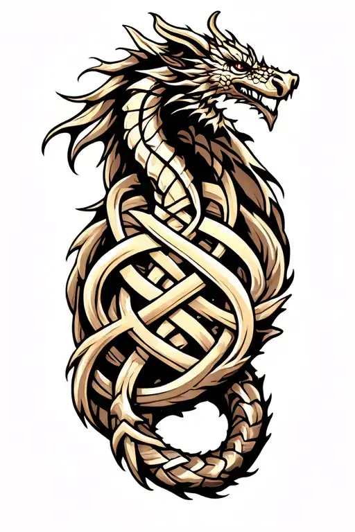 Viking Dragon Knotwork Intertwined