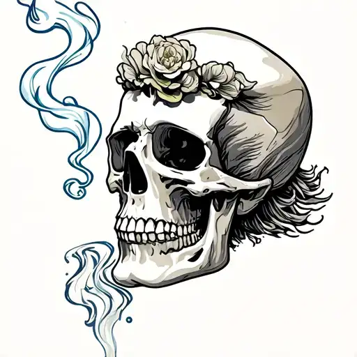 Van Gogh Smoking Skeleton