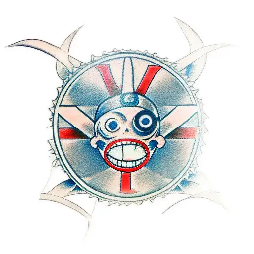 A Medical Symbol With Naruto And One Piece Characters