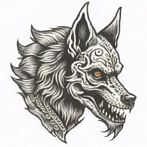 Horror Wolf Skull