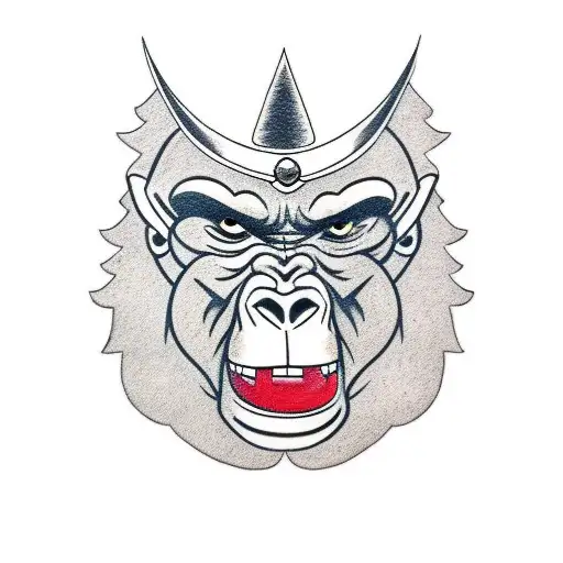 A Gorilla Wearing A Crown Contour Geometries