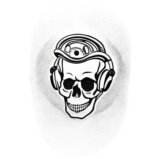 A Skull Wearing Headphones With The Slipknot Logo