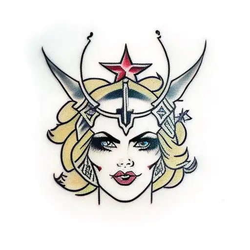 Valkyrie Tattoo With Armor