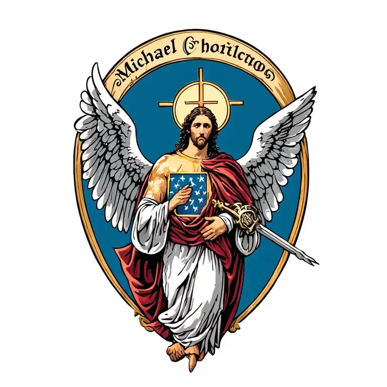 Catholic Tattoo Michael The Archangel Fighting