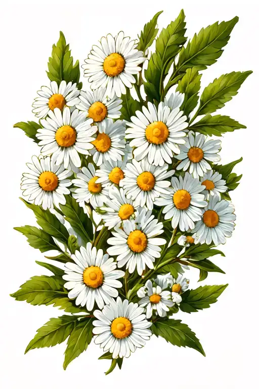 Olive Branch Wrapped With Daisy Flowers