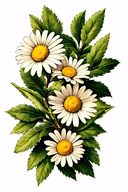 Olive Branch Wrapped With 2 Daisy Flower
