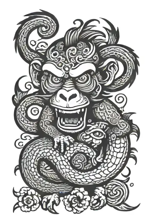 Monkey And Dragon