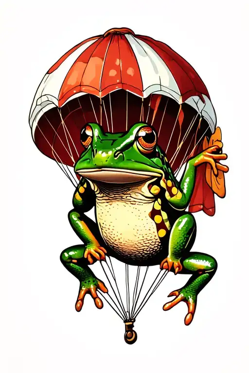 Coqui Frog In A Parachute With A Jersey