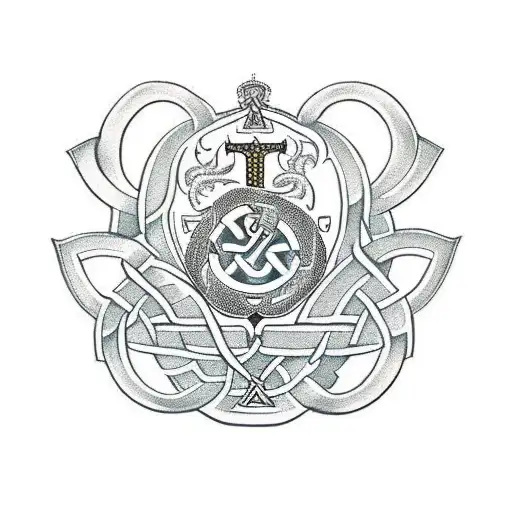 Estonian Coat Of Arms With Celtic Knots