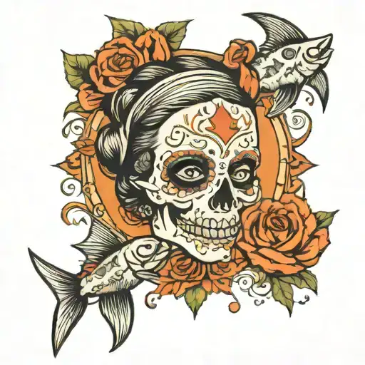 Skull Girl Fish