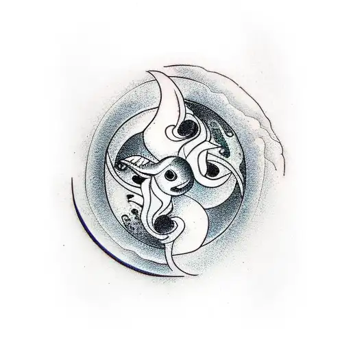 Ying-yang Symbol Made By Fish