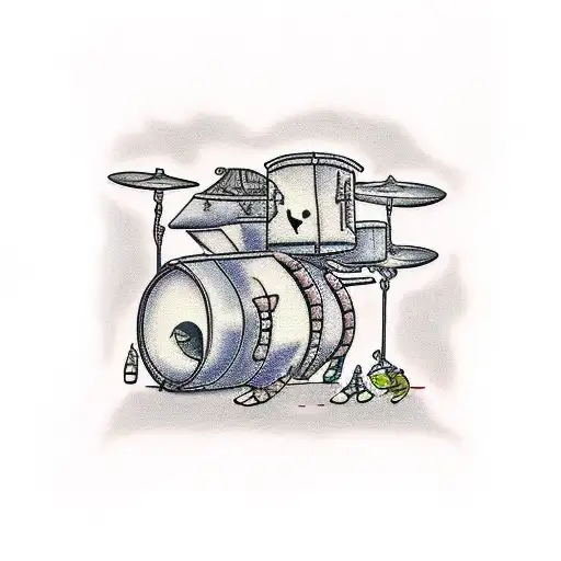 Drunk Turtle Playing Jazz Drums