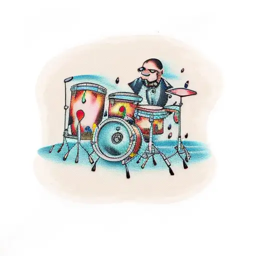 Drunk Turtle Playing Jazz Drums