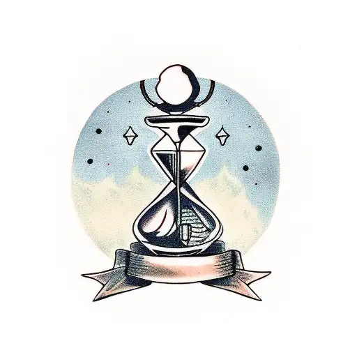 Occultist Holding An Hourglass In His Hand