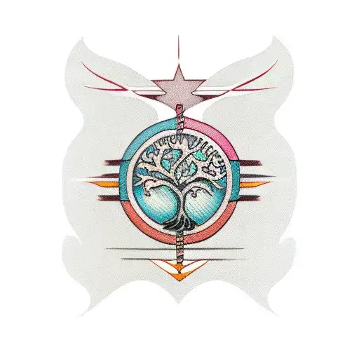 Psychological Tree Of Life Blending With Natural Elements