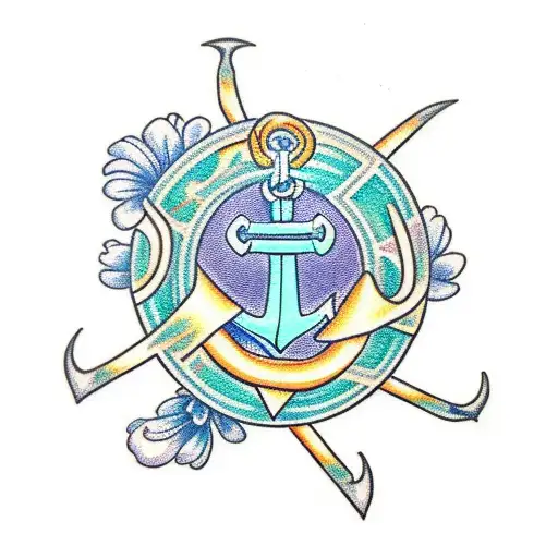 Anchor With Chrysanthemums