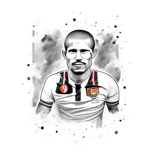 A Stylish Black And Grey Portrait Of A Legendary Fluminense Player