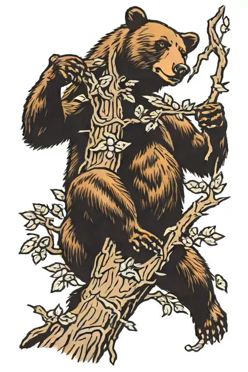 Bear Climbing A Tree