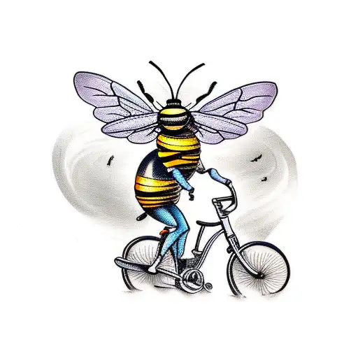 Bee Riding A Bicycle