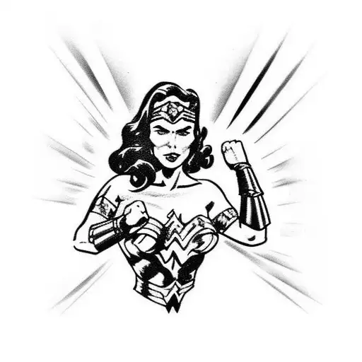 Wonder Woman Doing Her Famous Bracelet Pose