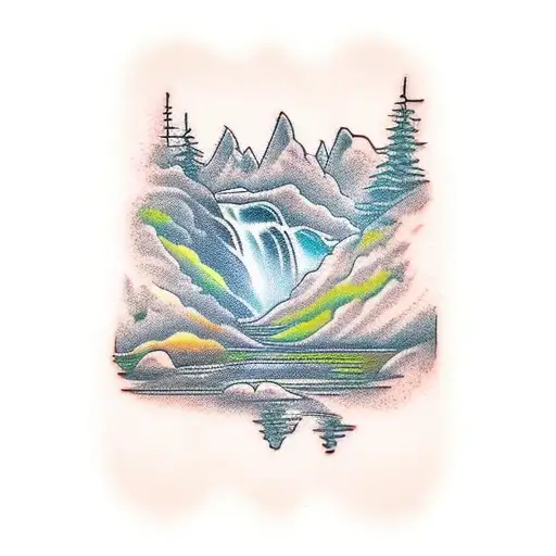 Mirror With A Waterfall Inside