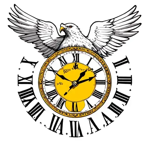 Aguila And Clock With Roman Numbers