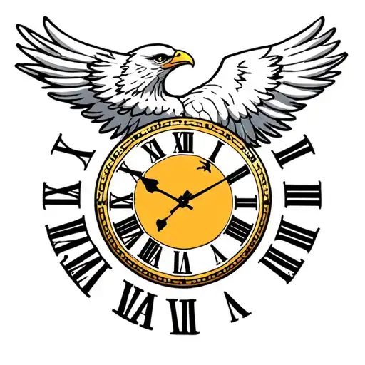 Aguila And Clock With Roman Numbers