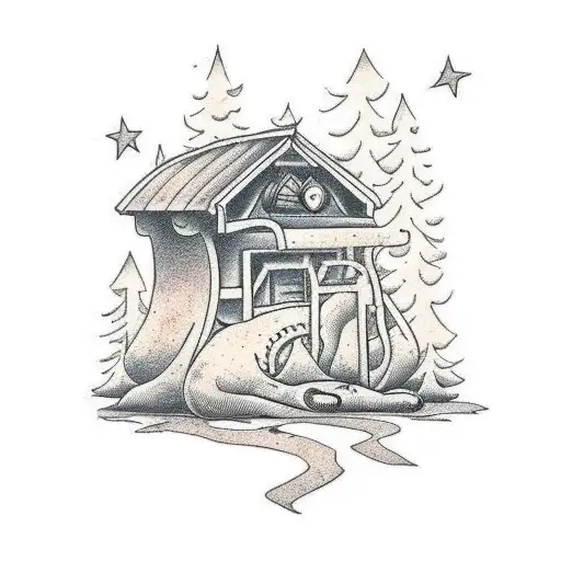 A Hut On Chicken Legs In Forest Sleeve