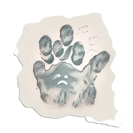 Dog Paw In A Post Stamp