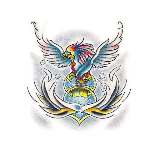 Full Sleeve Tattoo Of A Phoenix