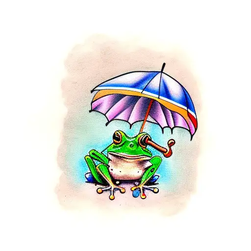 Frog Holding Umbrella