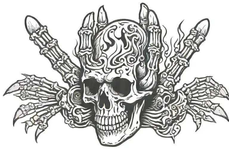 Skeleton Hand Burning