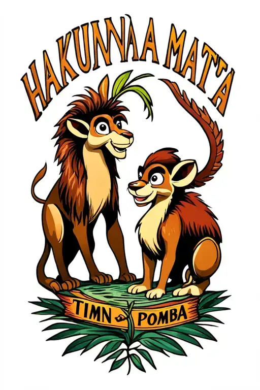 Hakuna Matata Combined With Timon And Pomba