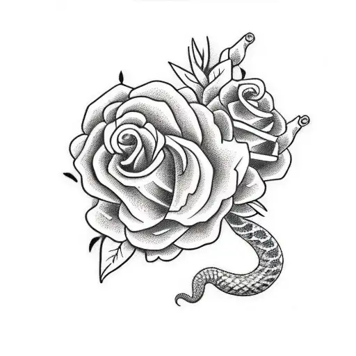 A Snake Around Flowers