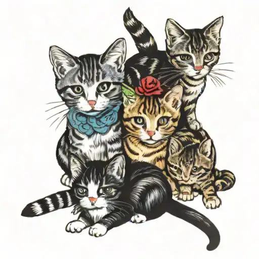 4Kittens And Their Mommy Cat 3 Of The Kitten Died So Make It Meaningful