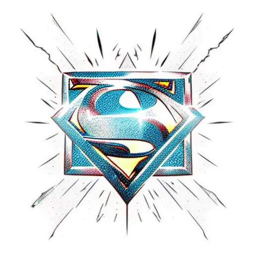 Cracked And Shattered Crystals Being Dispersed From The Superman Symbol