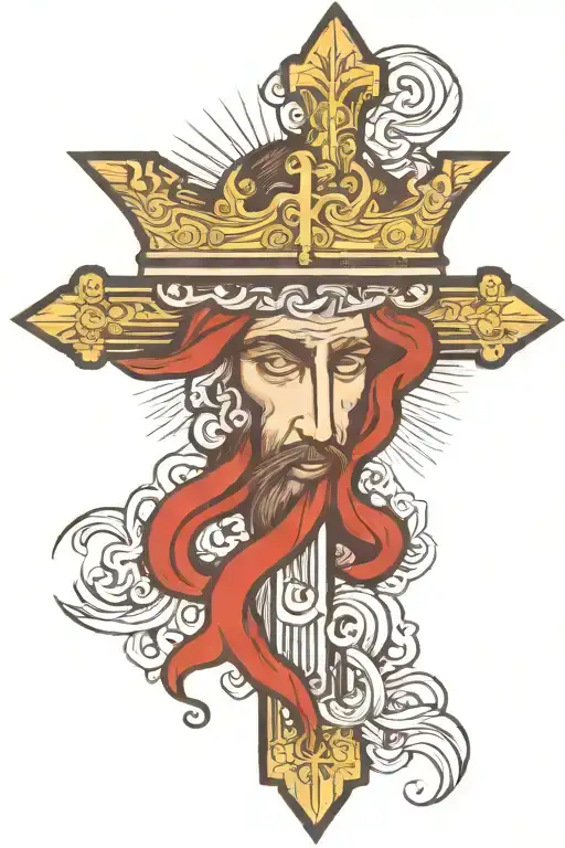 Jesus Face With Crown
