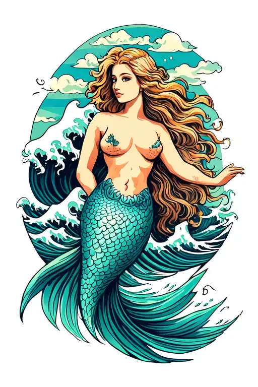 Wave And Mermaid