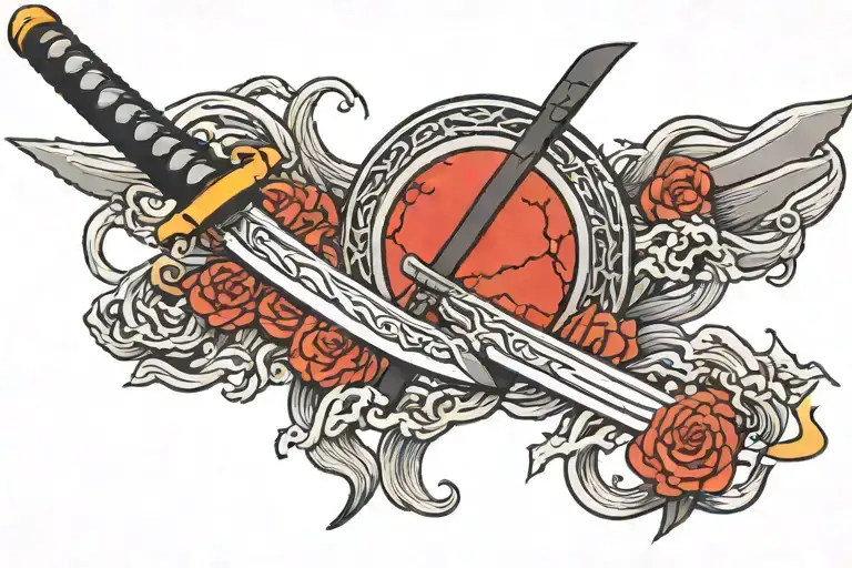 Katana Sword With Blood Moon